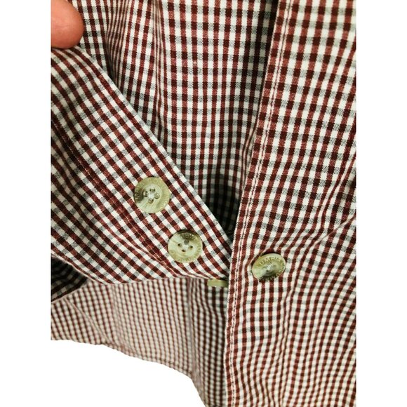 Columbia Shirt Mens XL Button Down Top Long Sleeve Red Beige Tan Plaid Extra But - Picture 5 of 9